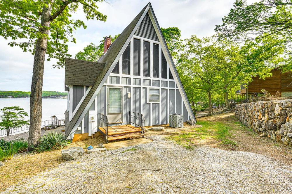 Beach and Dock! Lakefront Ozarks A-Frame Retreat